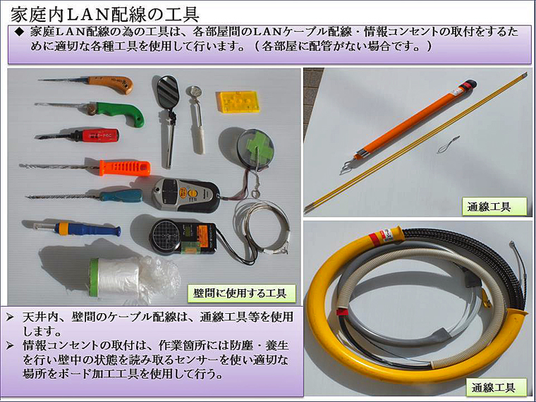 家庭内ＬＡＮ配線の工具